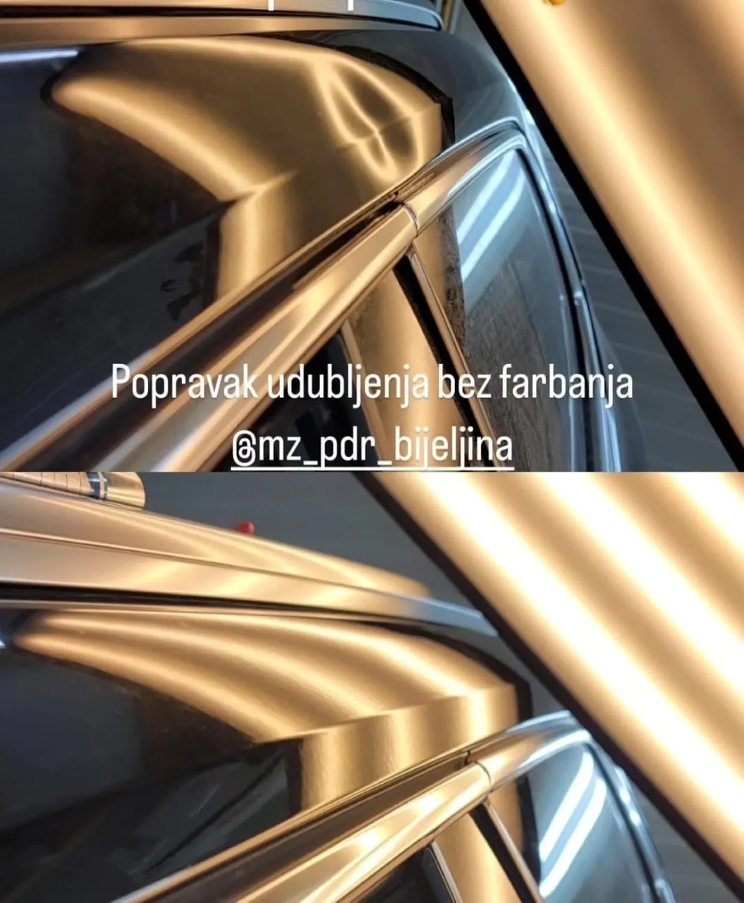 Popravak udubljenja bez farbanja na bočnom dijelu vozila